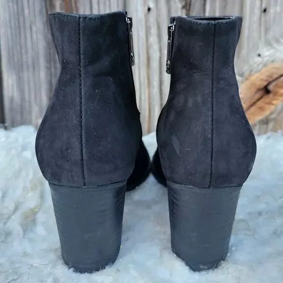 Black Ankle Bootie Blondo Nelli Size 9.5 Nubuck Leather Heel Zip Waterproof - Picture 5 of 13